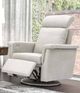Fornirama 785 White Swivel Rocker Recliner with Adjustable Headrest-1