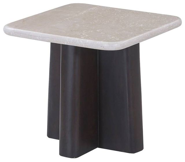 ACME Furniture Jacory Bottocino Marble Top End Table with Espresso Base-0