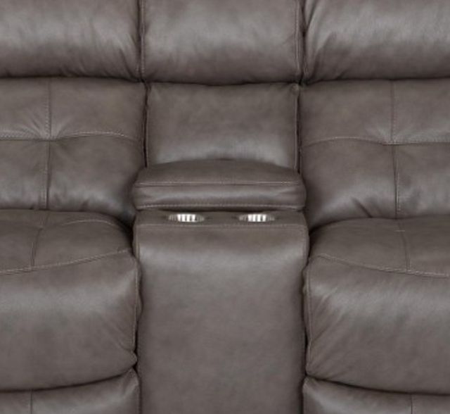 Franklin™ Corwin Dakota Gray Leather Manual Reclining Console Loveseat-2