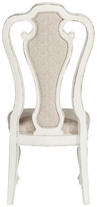 Liberty Furniture Magnolia Manor Antique White/Ivory Splat Back Upholstered Side Chair-3