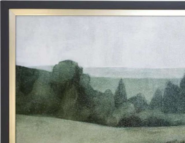 Stylecraft Soft Green Landscape Dark Gray/Gold/Green/Light Green/Off-White Wall Art -1