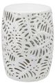 A & B Home Palm Leaf Cutwork White Garden Stool-0