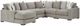 Benchcraft® Aslan Court 6-Piece Pebble Left-Arm Facing Sectional and Chaise-0