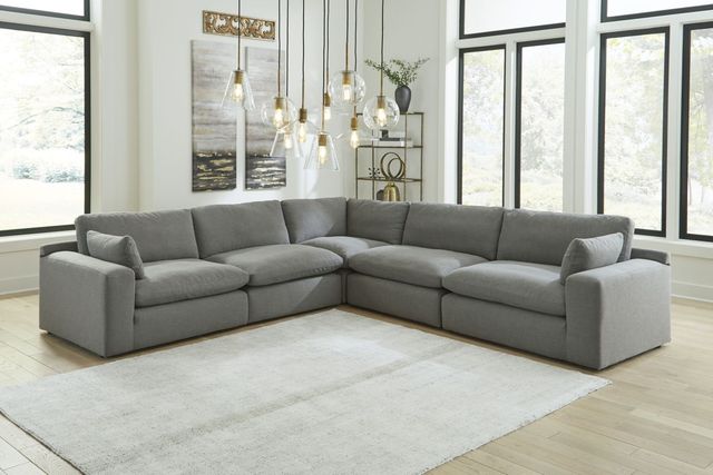 Benchcraft® Elyza 5-Piece Smoke Sectional-2