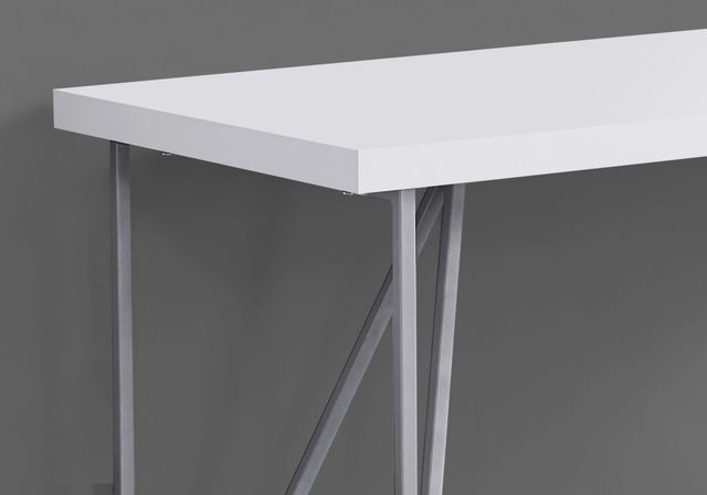 Monarch Specialties Inc. 48"L White and Silver Metal Computer Desk-1