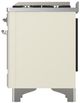 Ilve® Majestic III 48" Antique White Pro Style Dual Fuel Liquid Propane Range with Solid Door and Chrome Trim-3