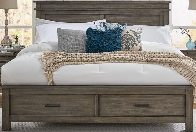 A-America® Glacier Point Graystone California King Storage Panel Bed-1