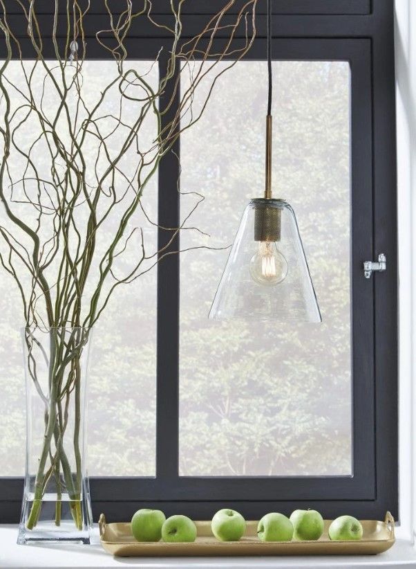 Signature Design by Ashley® Collbrook Brass/Clear Pendant Light-3