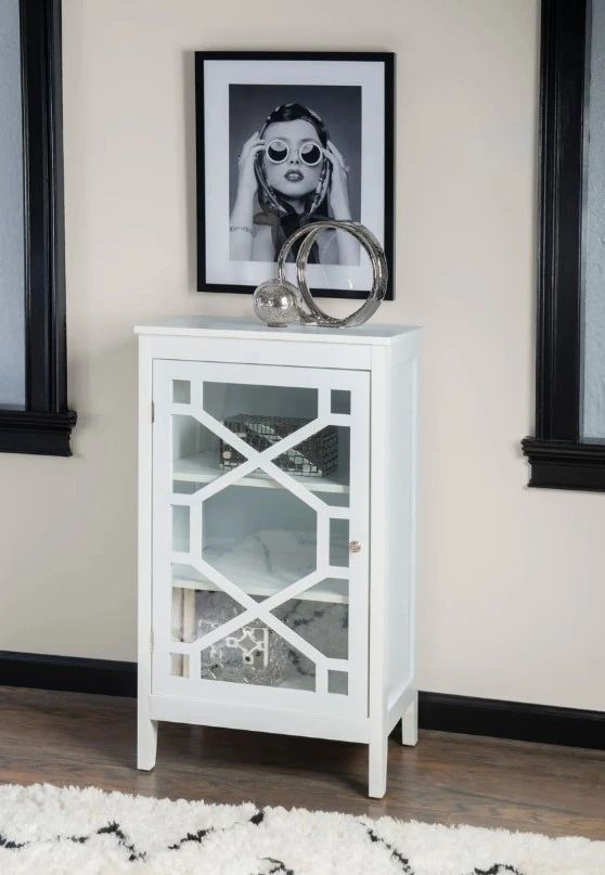 Linon Fetti White Accent Cabinet-1