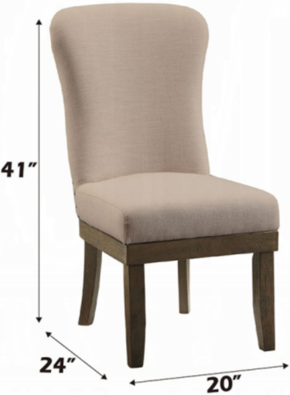 Acme Furniture ACME Landon Side Chair (Set-2), Gray Linen - Thumbnail 5