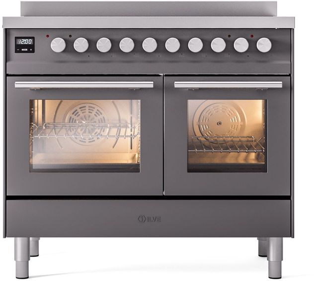 Ilve® Professional Plus II 40" Graphite Matte Pro Style Induction Range-2