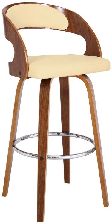 Armen Living Shelly 2-Piece Cream/Walnut Barstool Set-0