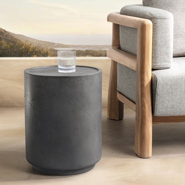 Classic Home Darsa Dark Gray 20" Concrete Outdoor Accent Table-0