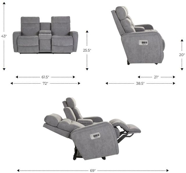 La-Z-Boy® Baron Natural Power Wall Reclining Loveseat with Console, Headrest and Lumbar-2