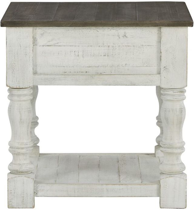 Signature Design by Ashley® Havalance Gray End Table with Distressed Vintage White Base-4
