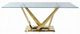 ACME Furniture Barnard Glass Top Dining Table with Mirrored Gold Base-1