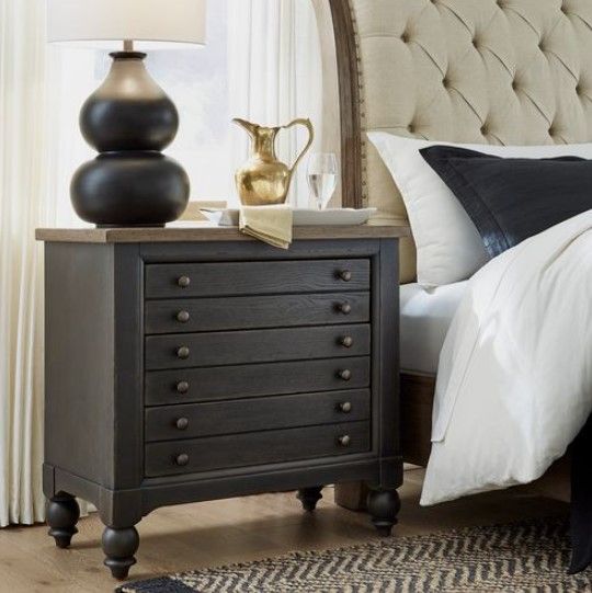 Liberty Furniture Americana Farmhouse Black Bedside Chest-1
