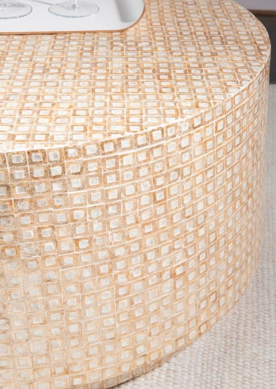 Linon Capiz Gold Ivory Coffee Table-3