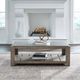 Liberty Furniture Millstone Gray Cocktail Table with Nutmeg Base-1