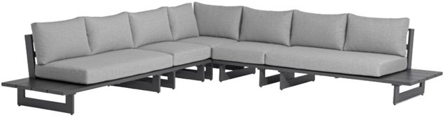 Meridian Furniture Maldives 5-Piece Black/Gray Aluminum/Fabric Outdoor Sectional-0