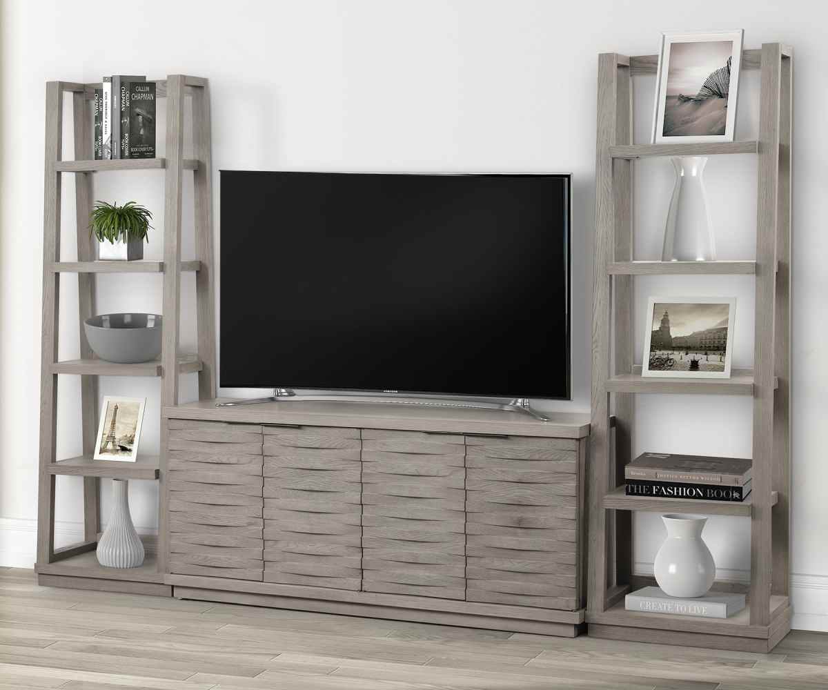 Parker House Pure Modern Moonstone 63 Console with Two Etagere Bookcase Piers Liddiard Home Furnishings