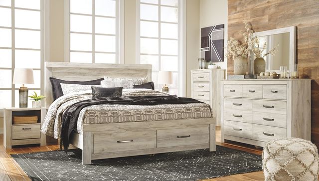 Signature Design by Ashley® Bellaby 2-Piece Whitewash King Platform Bed Set-3