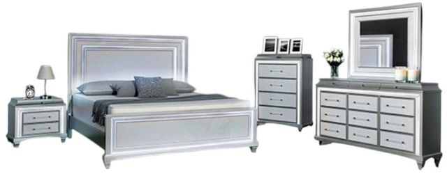 Furniture of America® Galea 4-Piece Gray Queen Bedroom Set-0