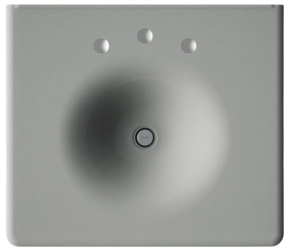 Kohler Iron/Impressions® Basalt 25" Widespread Enameled Cast Iron Vanity Top with Integrated Round Sink-1