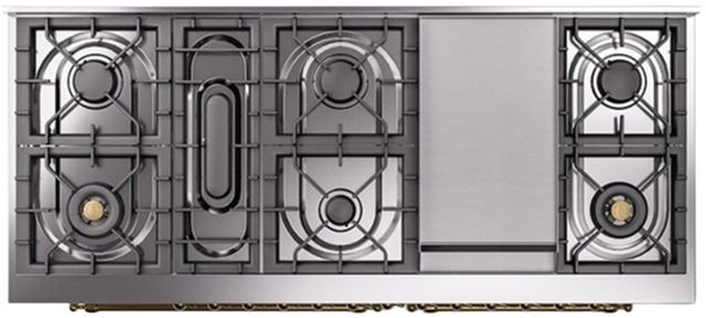 Ilve® Nostalgie II Series 60" White Pro Style Dual Fuel Range-3