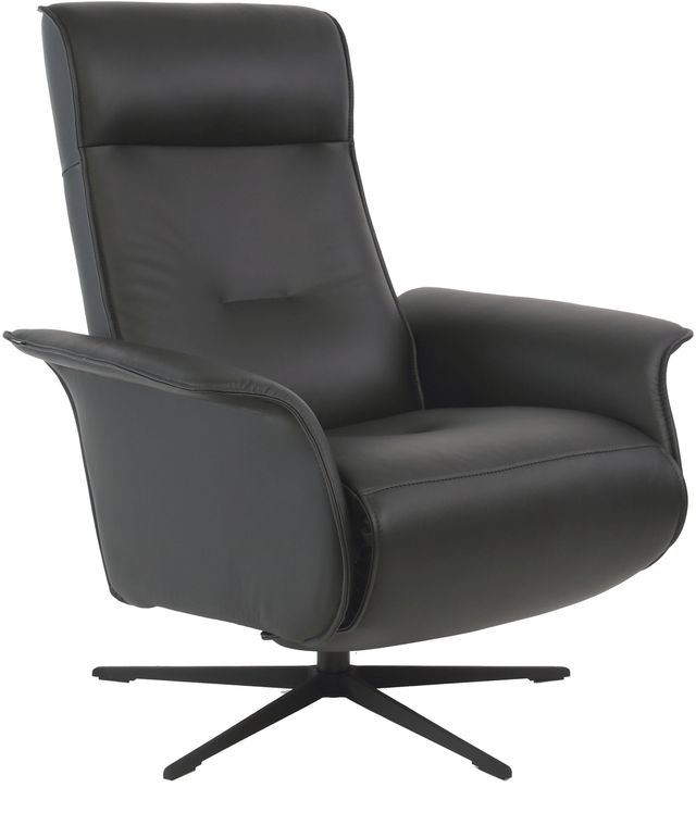 Fjords® Modern Living Finn Black Small Dual Motion Swivel Recliner-0