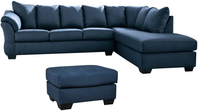 Signature Design by Ashley® Darcy 2-Piece Blue Sectional with Ottoman-0