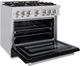 ZLINE Select 36" Stainless Steel Pro Style Gas Range with Black Matte Door-3