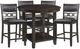 Elements International Amherst 5-Piece Black/Walnut Counter Dining Set-0