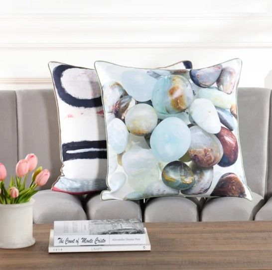 Stylecraft Norman Wyatt Home Gray Stone Designer Pillow-0