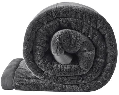 Olliix by Madison Park Coleman Charcoal Full/Queen Reversible Down Alternative Blanket-2
