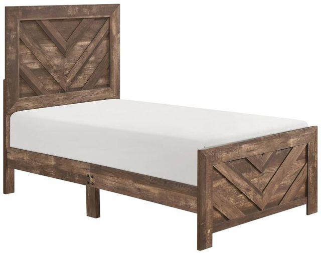 Homelegance® Corbin Rustic Brown Twin Panel Bed-0