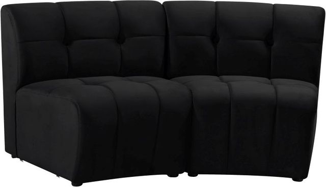 Meridian Furniture Limitless 2-Piece Black Velvet Modular Sectional-2