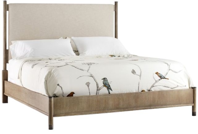 Hooker® Furniture Affinity Greige Sand-Blasted/Kurtz Linen California King Upholstered Panel Bed-0