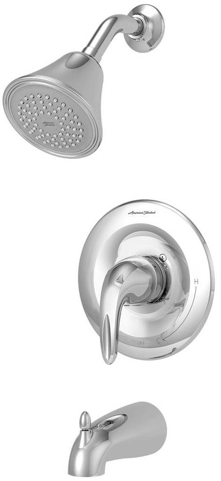 American Standard Reliant 3® Polished Chrome Tub and Shower Trim Kit with Showerhead, Double Ceramic Pressure Balance Cartridge with Lever Handle-1