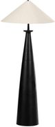 Four Hands Innes Matte Black Tapered Shade Floor Lamp-0