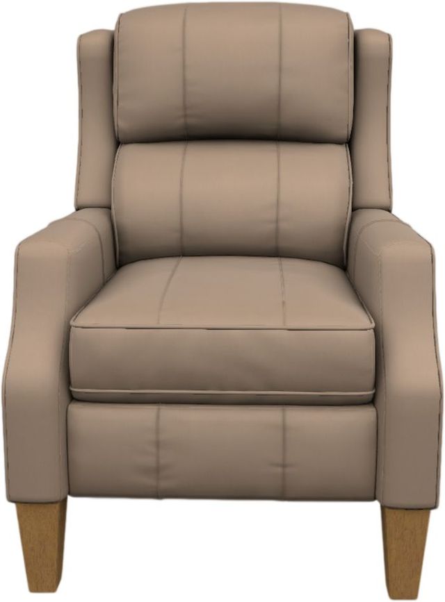 Best® Home Furnishings Customizable Pauley I Leather Power High Leg Recliner with Honey Birch Legs-1