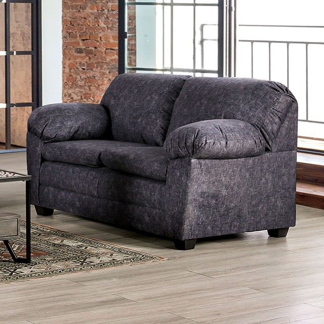 Furniture of America® Keswick 2-Piece Charcoal Sofa Set-2