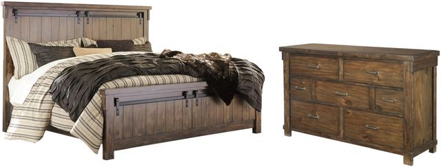 Signature Design by Ashley® Lakeleigh 2-Piece Brown California King Panel Bed Set-0