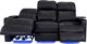 RowOne Prestige Home Entertainment Seating Black 3-Chair Sofa-1