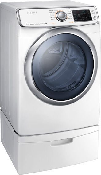 Samsung 6300 Series 7.5 Cu. Ft. White Front Load Gas Dryer-1