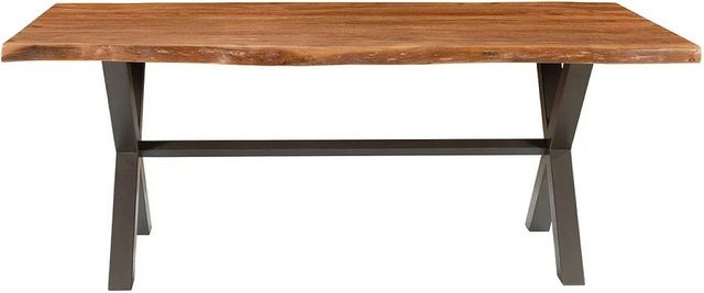 LH Home Live Edge Restore 82" Brown/Gunmetal Grey Dining Table-3