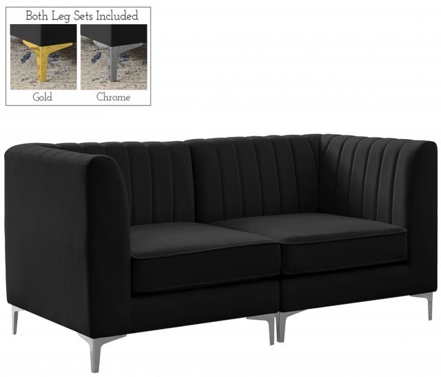 Meridian Furniture Alina Black Velvet Modular Sofa-1