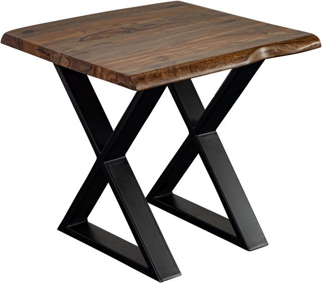 Porter International Designs Manzanita Harvest End Table with Black Metal Base-0
