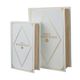A & B Home 2-Piece Gold/White Book Box Set-0