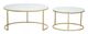 Zuo Modern Daniel Set of 2 White Top Nesting Coffee Tables with Brass Base -3